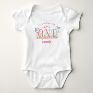 Body Para Bebé Camiseta de cumpleaños de niña bajo el mar acuarel