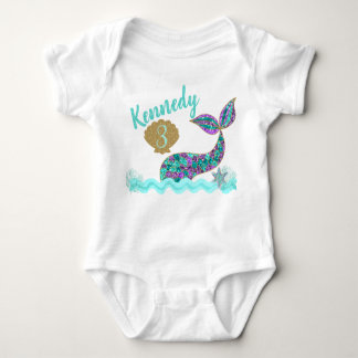Body Para Bebé Camiseta de cumpleaños de sirena, personalizado On