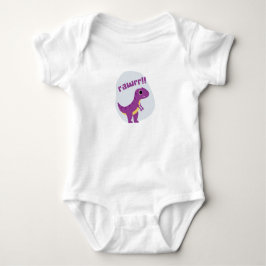 Body Para Bebé Camiseta de dinosaurio blanco morado