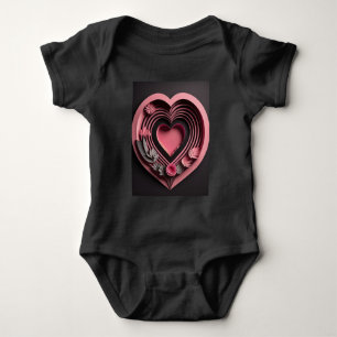 Body Para Bebé Camiseta de diseño de arte de papel 3D para el cor