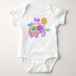 Body Para Bebé Camiseta de encargo del elefante del cumpleaños