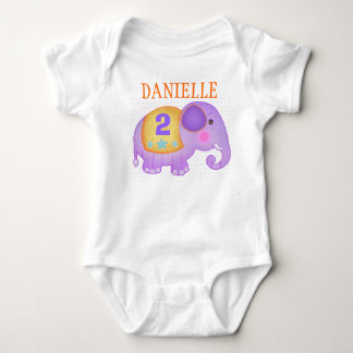 Body Para Bebé Camiseta de encargo del elefante del cumpleaños
