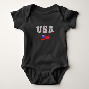 Body Para Bebé Camiseta de fanático de fútbol de EE. UU. Bandera 