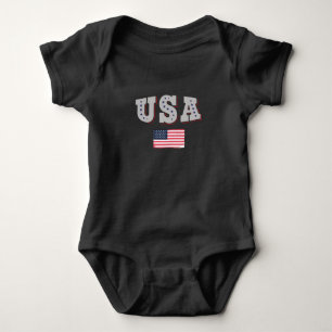 Body Para Bebé Camiseta de fanático de fútbol de EE. UU. Bandera