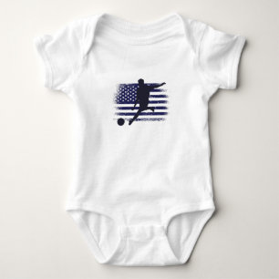 Body Para Bebé Camiseta de fanático de fútbol de EE. UU. Bandera 