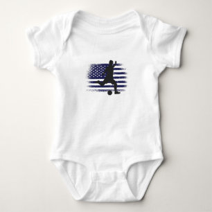 Body Para Bebé Camiseta de fanático de fútbol de EE. UU. Bandera 