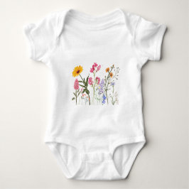 Body Para Bebé Camiseta de flores silvestres, Tee de niños botáni