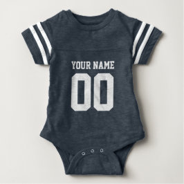 Body Para Bebé camiseta de fútbol azul personalizado número baby