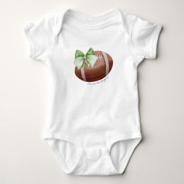 Body Para Bebé Camiseta de fútbol con lazo de mascota linda (Anverso)