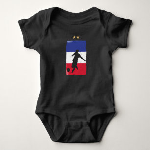 Body Para Bebé Camiseta de fútbol de Francia Fan de fútbol bander