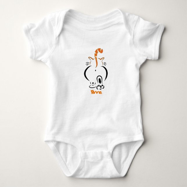Body Para Bebé camiseta de gato adiós (Anverso)