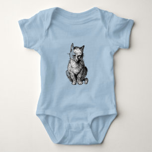 Body Para Bebé Camiseta de gato bebé animal lindo gruñón