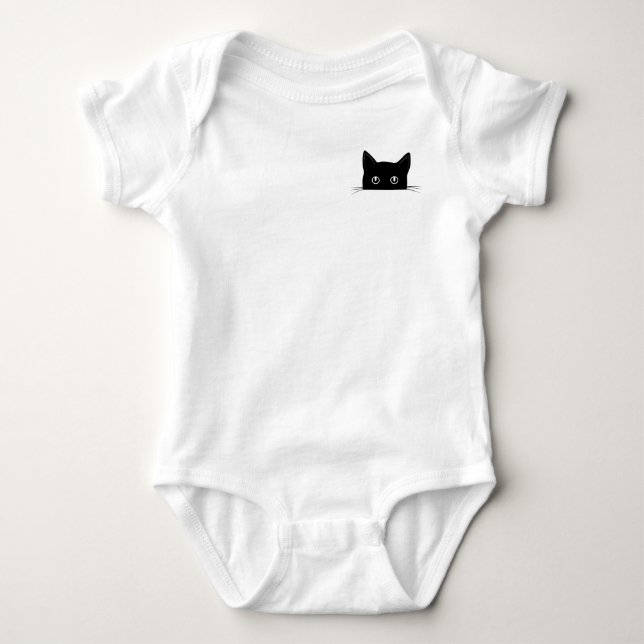Body Para Bebé Camiseta de gato, gato escondido en camiseta de bo (Anverso)