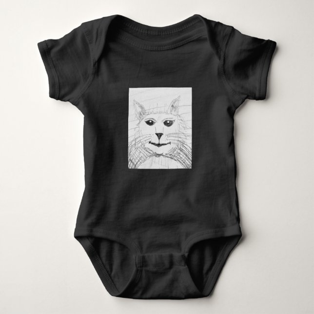 Body Para Bebé Camiseta de gato suave (Anverso)