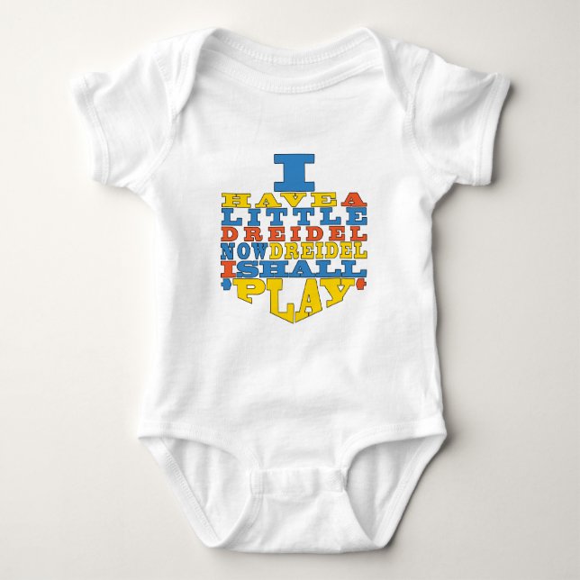 Body Para Bebé Camiseta de Hanukkah "Dreidel Play" (Anverso)