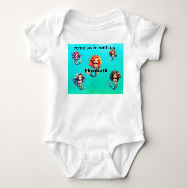 Body Para Bebé Camiseta de hermosa sirena (Anverso)