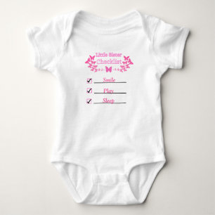 Body Para Bebé Camiseta de la lista de verificación de hermanita