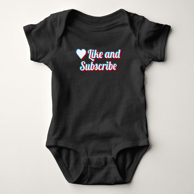 Body Para Bebé Camiseta de Like Y Suscríbete (Anverso)