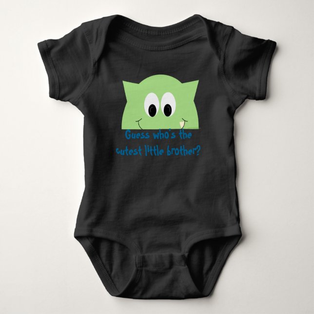 Body Para Bebé Camiseta de Little Brother Monster (Anverso)