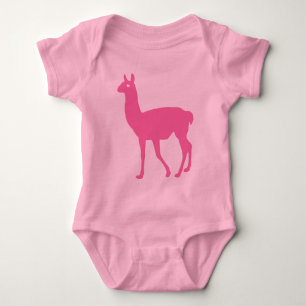 Body Para Bebé Camiseta de Llama Rosa