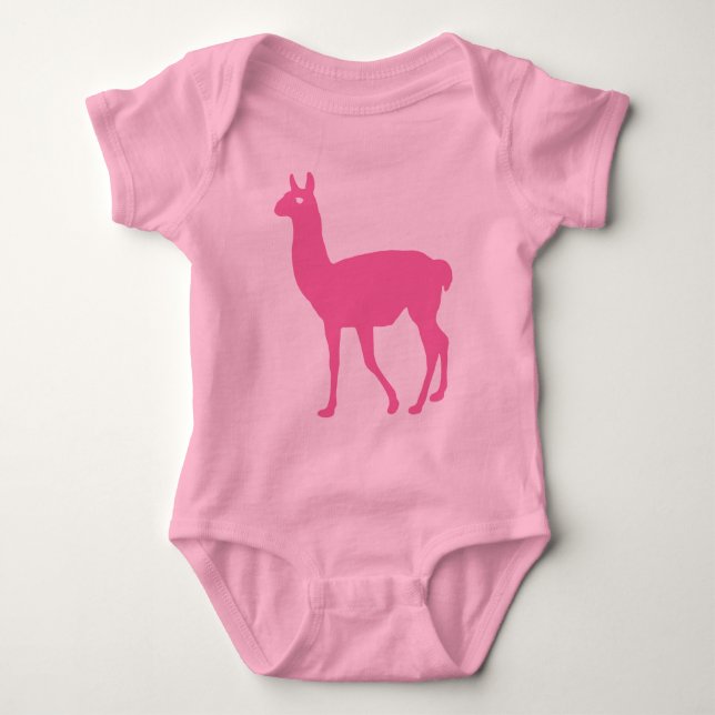 Body Para Bebé Camiseta de Llama Rosa (Anverso)