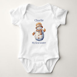 Body Para Bebé Camiseta de Navidad de hombre de nieve de invierno