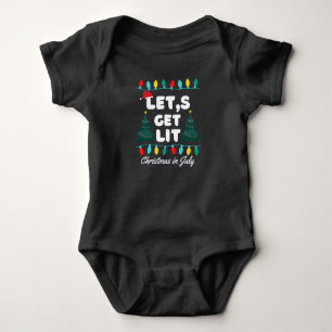Body Para Bebé Camiseta de Navidad en Julio Let's Get Lit