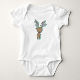 Body Para Bebé Camiseta de Navidad Reno Azul