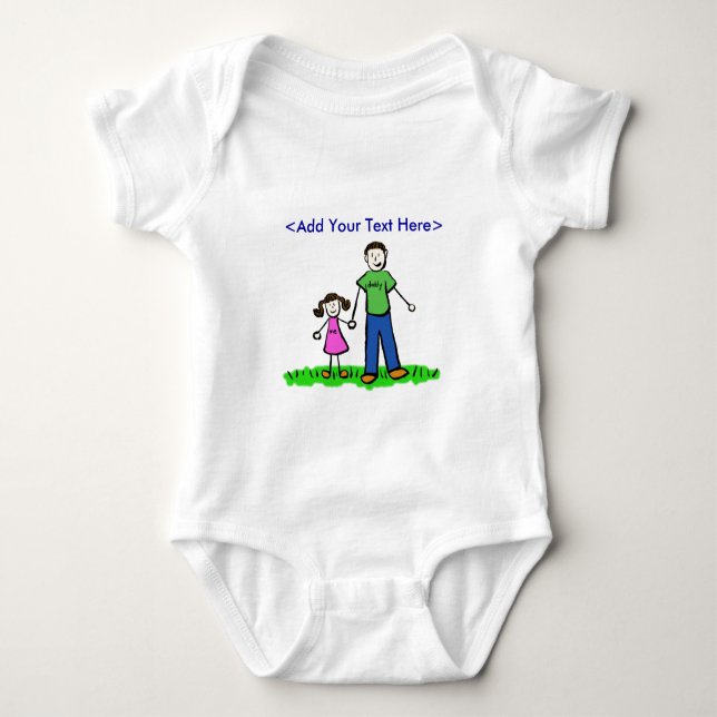 Body Para Bebé Camiseta de niña de papá (Brunette) (Anverso)