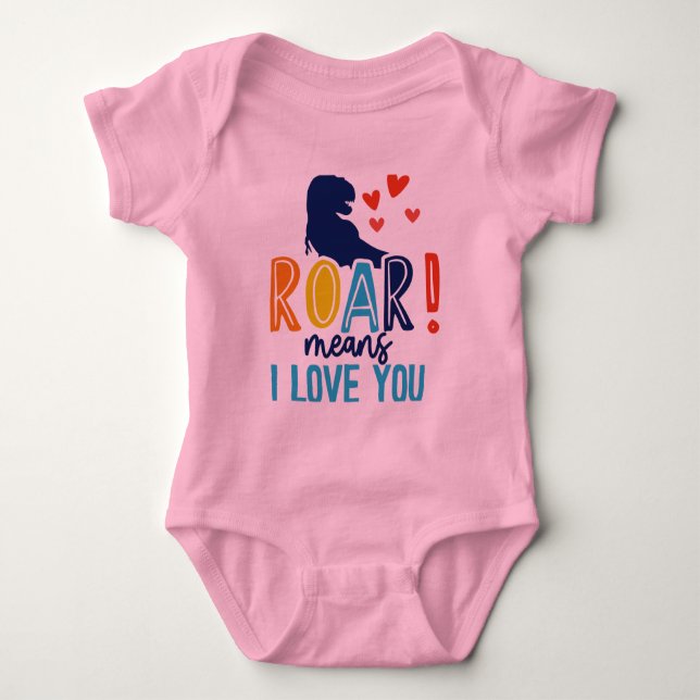 Body Para Bebé Camiseta de niños con amor - Tee de niños de Dino (Anverso)