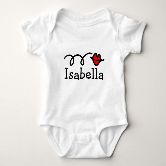 Body Para Bebé Camiseta de nombre de bebé de Isabella (Anverso)