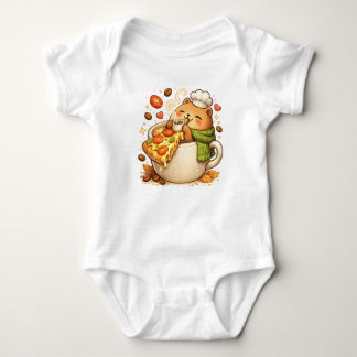 Body Para Bebé Camiseta de oso de pizza linda | Dibujo animado de