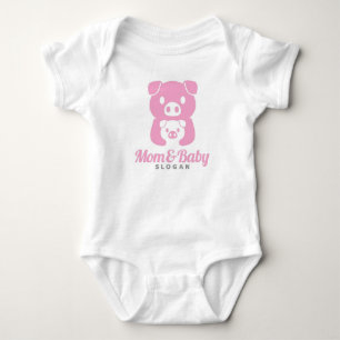 Body Para Bebé Camiseta de papá papá, madre de cerdo