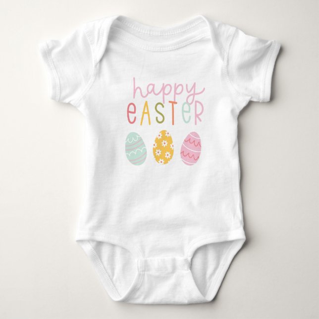 Body Para Bebé Camiseta de Pascua feliz Baby Bodysuit (Anverso)
