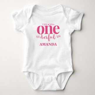 Body Para Bebé Camiseta de primer cumpleaños para Little Miss One