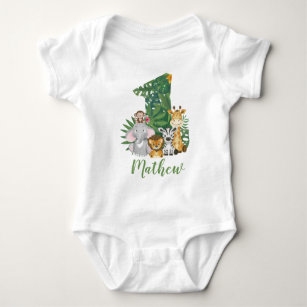 Body Para Bebé Camiseta de Safari salvaje de primer cumpleaños pa