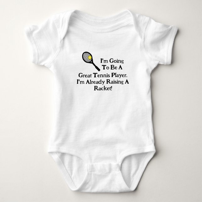 Body Para Bebé ¡Camiseta De Tenis Infantil Que Levanta Una Raquet (Anverso)