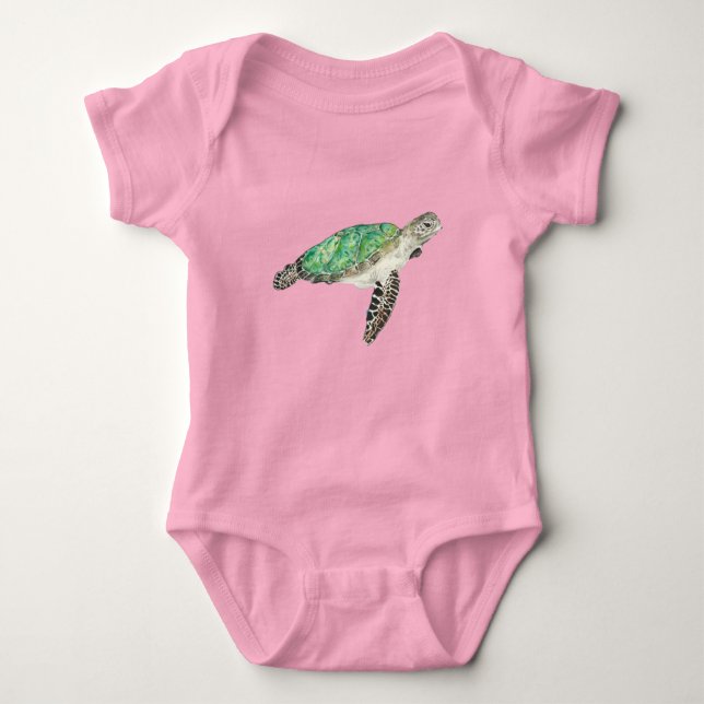 Body Para Bebé Camiseta de tortuga marina (Anverso)