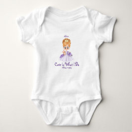 Body Para Bebé Camiseta de traje corporal blanco y morado para be