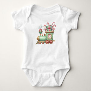 Body Para Bebé Camiseta de tren de Navidad para niños