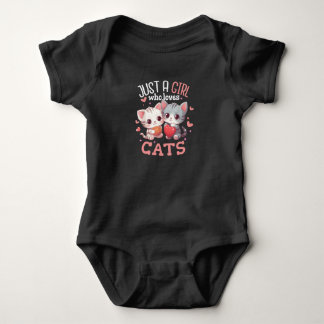 Body Para Bebé Camiseta de una chica que ama a los gatos Cute Cat