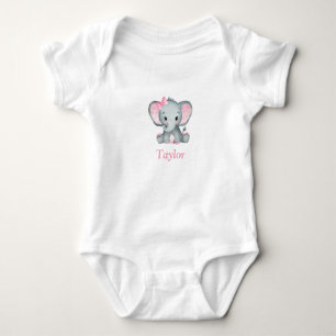 Body Para Bebé Camiseta De Una Pieza De Elefante Para Niña Bebé
