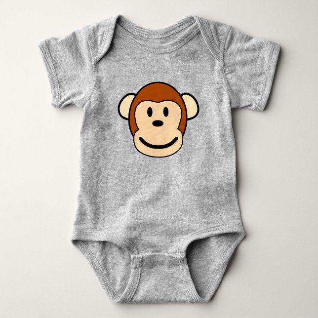 Body Para Bebé Camiseta de una pieza para bebé mono cara (Anverso)