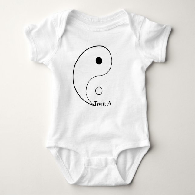 Body Para Bebé Camiseta de Yin Yang para los gemelos - hermane A (Anverso)
