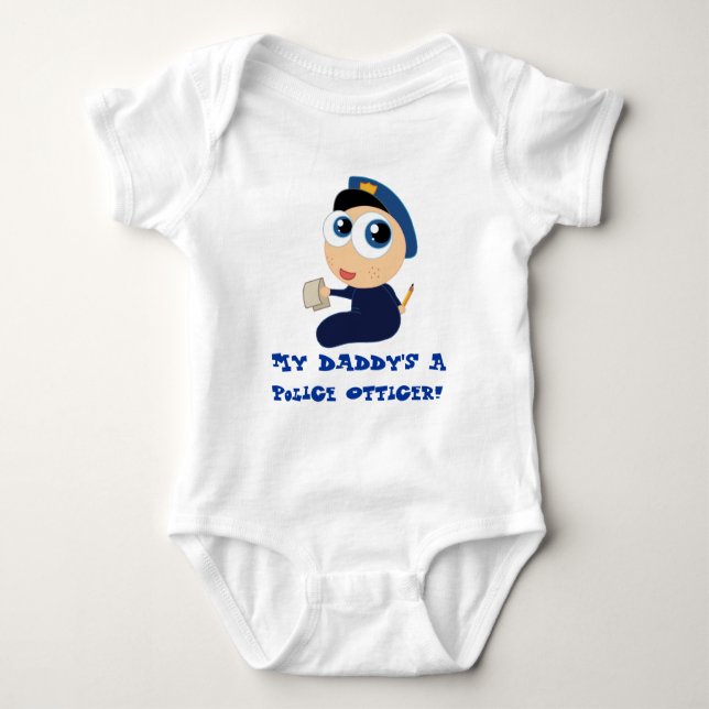 Body Para Bebé Camiseta del bebé del papá del oficial de policía (Anverso)