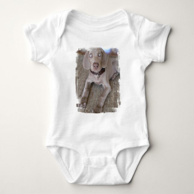 Body Para Bebé Camiseta del bebé del perrito de Weimaraner (Anverso)