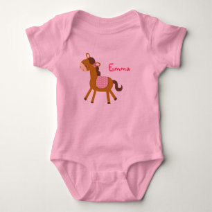 Body Para Bebé Camiseta del bebé Pony Horse personalizada Baby Cr