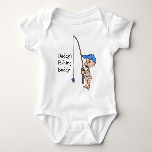 Body Para Bebé Camiseta del compinche de la pesca del papá (Anverso)