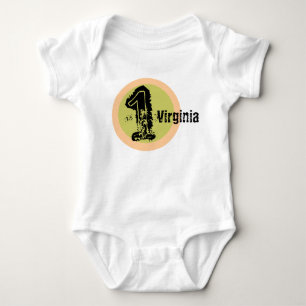 Body Para Bebé Camiseta del cumpleaños del nombre y de la edad