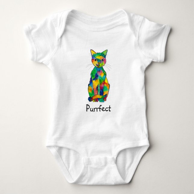 Body Para Bebé Camiseta del niño de Purrfect del gato del arco (Anverso)